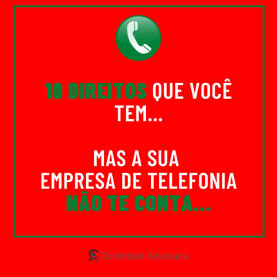 É comum os brasileiros reclamarem da baixa qualidade dos serviços móveis e fixos. No entanto, muitos consumidores não sabem exatamente quais direitos possuem para o uso da linha, planos contratuais e cobranças. Em seguida, teste sua compreensão dos direitos e obrigações sobre telefonia. As regras que entrarão em vigor em julho incluem garantias para cancelamento automático de serviços (sem falar com atendentes) e garantias para a determinação de um período mínimo de validade de 30 dias para pré-pagos. Confira algumas das seguintes notícias: 1 - Cancelamento automático  Os consumidores podem cancelar serviços fixos e celulares via Internet ou simplesmente digitando uma opção no menu de serviço de telefone da central de atendimento. Ou seja, não há necessidade de conversar com o operador. Após o cancelamento automático do serviço, ele entrará em vigor no prazo máximo de dois dias úteis. Os cancelamentos feitos com o atendente continuarão em vigor imediatamente após a solicitação. 2 - Fidelização na telefonia fixa O novo "Regulamento Geral sobre Direitos do Consumidor para Serviços de Telecomunicações" agora permite à Anatel proibir a lealdade em telefones fixos. Nos telefones celulares, isso foi permitido. Portanto, o operador pode fornecer um contrato que exija que o consumidor observe o período mínimo de uso e, se cancelar o plano com antecedência, será multado. No entanto, esse tipo de cotação só pode ocorrer se os benefícios obtidos pelos consumidores forem compatíveis com os requisitos da empresa. Por exemplo, quando um cliente ganha um celular ao assinar um contrato, o preço é proporcional à multa total. O período máximo de associação é de 12 meses. Quando o motivo da quebra de contrato do consumidor é de baixa qualidade de serviço, o pagamento de multas contratuais é uma exceção. 3 - Créditos pré-pagos O período mínimo de validade para créditos móveis pré-pagos é de 30 dias. Em outras palavras, os operadores não poderão mais vender recargas por uma semana ou 15 dias. Deve-se enfatizar ainda que essas empresas deveriam fornecer períodos de validade maiores, como 90 e 180 dias, e não apenas vendê-los em lojas próprias, mas também em pontos de terceirização e recarga eletrônica. Os regulamentos atuais da Anatel não especificam se os consumidores serão notificados quando o limite de crédito estiver esgotado ou quando a data de vencimento do crédito estiver prestes a expirar. Na nova regra, é claro que o aviso deve ser para datas e não para valores. 4 - Promoções para clientes novos e antigos As promoções da operadora (fixa ou móvel) também são eficazes para clientes novos e existentes, mas apenas para clientes na mesma área preferencial. Em outras palavras, essa regra não se aplica a promoções em um estado para clientes em outro estado. Alerta: é necessário aguardar a Anatel para verificar como a regra é usada na prática. Se a operadora estabelecer restrições para os consumidores que desejam mudar do plano atual para o plano promocional, a regra pode se tornar uma letra morta. É necessário ver como a Anatel vai verificar o problema. 5 - Cópia de gravações Desde dezembro de 2008, os consumidores têm o direito de solicitar cópias dos registros de chamadas nos últimos três meses. No entanto, de acordo com os novos regulamentos, esse período será estendido para seis meses. 6 - Caiu, ligou de volta Se a chamada for interrompida durante a manutenção, o operador precisará ligar de volta para o cliente. 7 - Sumário da oferta  Embora a Lei de Proteção ao Consumidor tenha garantido aos clientes o direito básico de obter informações sobre cotações da empresa, os novos regulamentos da Anatel detalham como proceder. Além de obter uma cotação completa, os clientes também devem receber um resumo claro ao assinar o contrato, com ênfase em termos restritivos e restritivos. 8 - Cobrança indevida ou antecipada  O valor em disputa deve ser suspenso para cobrança, e somente quando o operador provar que acredita que a reclamação do cliente tem motivos infundados, a nova cobrança poderá ser realizada. Se o consumidor pagou uma fatura inadequada, pode-se determinar que, se o operador não responder à causa da cobrança incorreta dentro de 30 dias, o operador deverá reembolsar o valor em dobro, com juros e compensação monetária. No entanto, se o operador considerar que a disputa ainda não foi resolvida após o período de 30 dias, poderá cobrar ao cliente um reembolso pelas mercadorias por motivos razoáveis. De acordo com as regras, os clientes podem se opor às faturas emitidas até três anos atrás. Com o apoio da Lei de Proteção dos Direitos do Consumidor, os clientes podem entrar na justiça para competir pelo valor após essa data. Para o plano de assinatura, a Anatel encerrou o pré-pagamento. Antes disso, as operadoras cobrarão pelos serviços prestados antes do final do período no início do mês. Se o cliente cancelar o serviço mais cedo, ele deverá esperar para receber o pagamento já feito. O custo agora aparecerá na próxima fatura e será proporcional ao tempo gasto.  9 - Pontos inalterados As garantias estabelecidas na resolução anterior da Anatel continuam em vigor. Os operadores também devem cumprir as leis da Lei de Proteção ao Consumidor. 10 - Cobrança de assinatura As operadoras de telefonia fixa ou móvel podem cobrar pelos serviços de assinatura, exceto pelos planos pré-pagos. No futuro, se a proposta de uma nova estrutura legal por telefone for aprovada, essa taxa poderá ser dispensada. No entanto, o projeto ainda está sendo estudado na Câmara dos Deputados. O Idec (Associação Brasileira de Defesa do Consumidor) destacou que, para telefones fixos e móveis, a entrega dos documentos de cobrança deve ser concluída em até cinco dias úteis antes do vencimento. No caso de atrasados, o consumidor deve competir por uma conta com o operador antes do pagamento. Isso suspendeu as cláusulas de pagamento e atrasados. Se o valor em disputa for apenas parte da fatura, o consumidor deverá receber uma nova fatura sem a parte em disputa para pagar o valor acordado antes do prazo. No caso de uma conta de débito direto, os consumidores podem solicitar um reembolso de duas vezes as taxas cobradas indevidamente. Em caso de duvidas sobre o tema, não deixe de consultar um advogado especialista na área. 